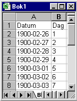 Excel datumfel 29 februari 1900