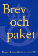 Brev och paket 1 mars 1997